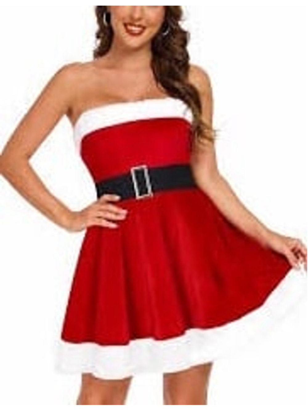 Mrs Claus Costume for Women Santa Costume Mini Dress for Women Christma Xmas